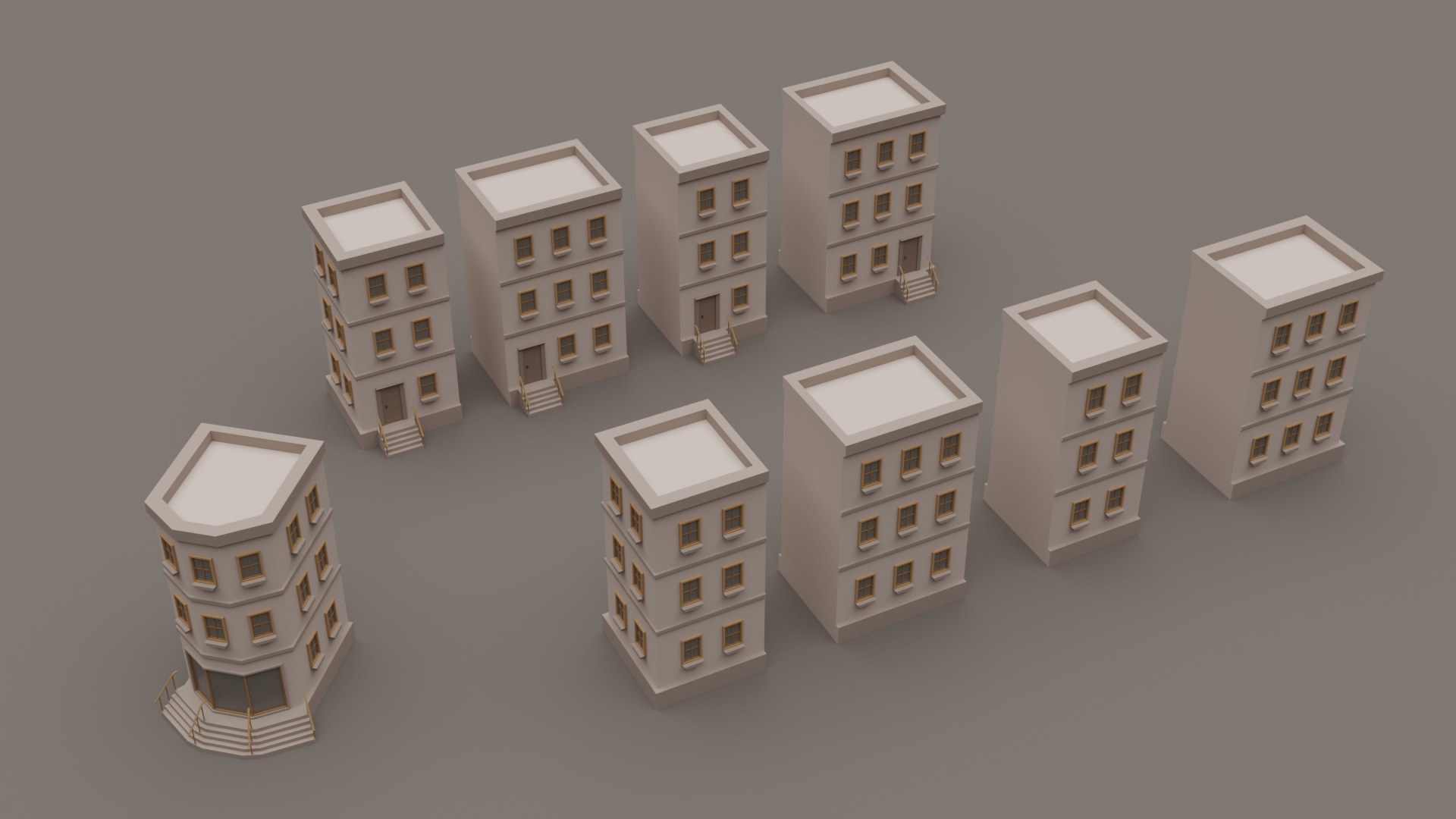 Modular Modern Buildings Pack - Free 3D Models For Games