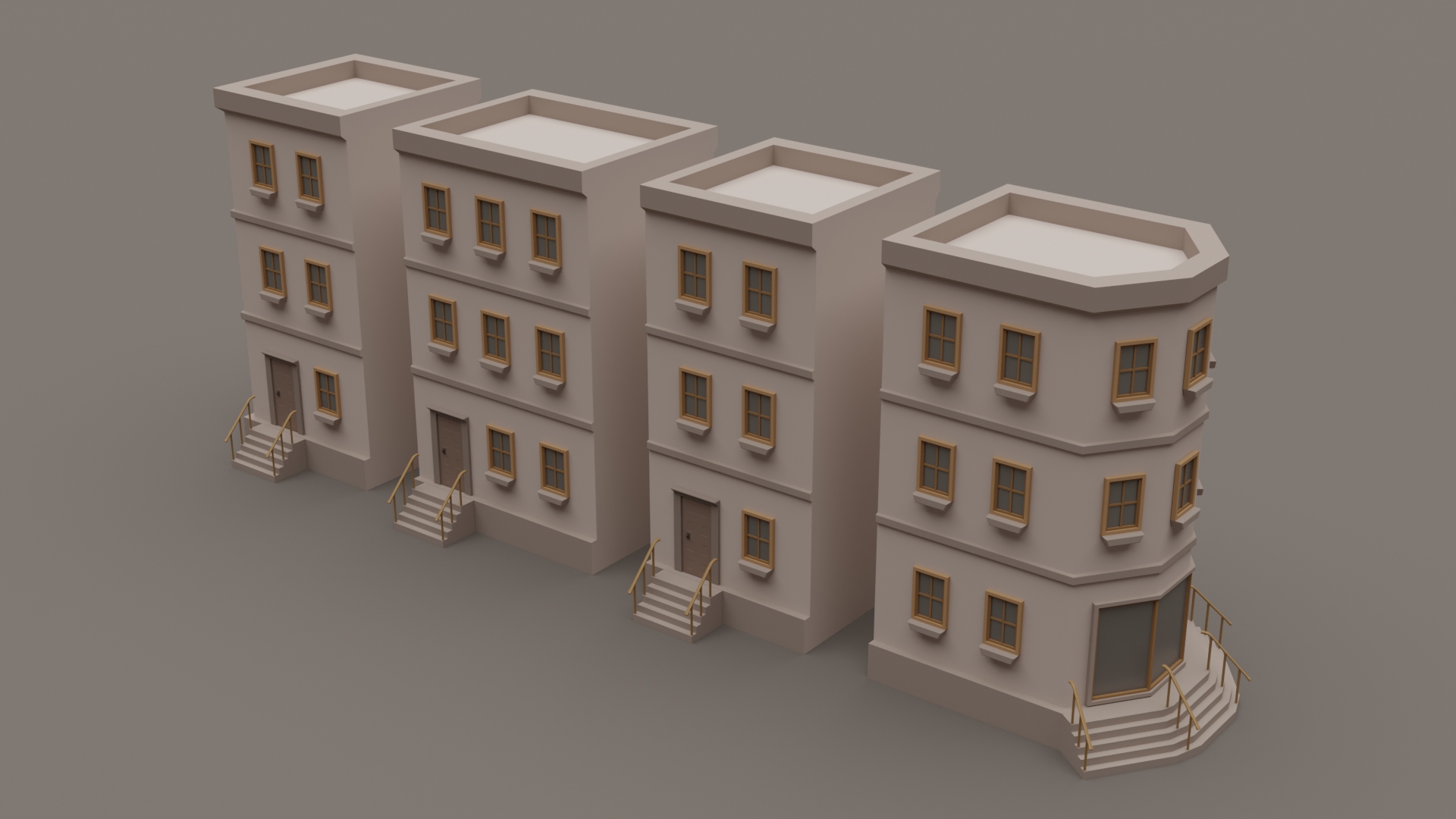 Modular Modern Buildings Pack - Free 3D Models For Games