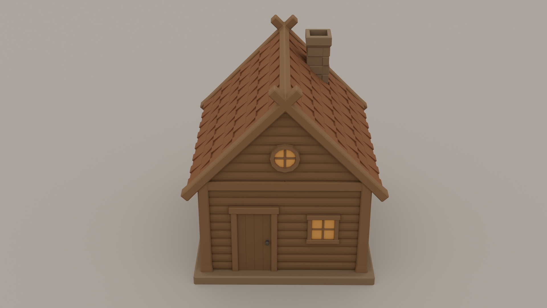 Wooden House In The Snow - Free 3D Models For Games