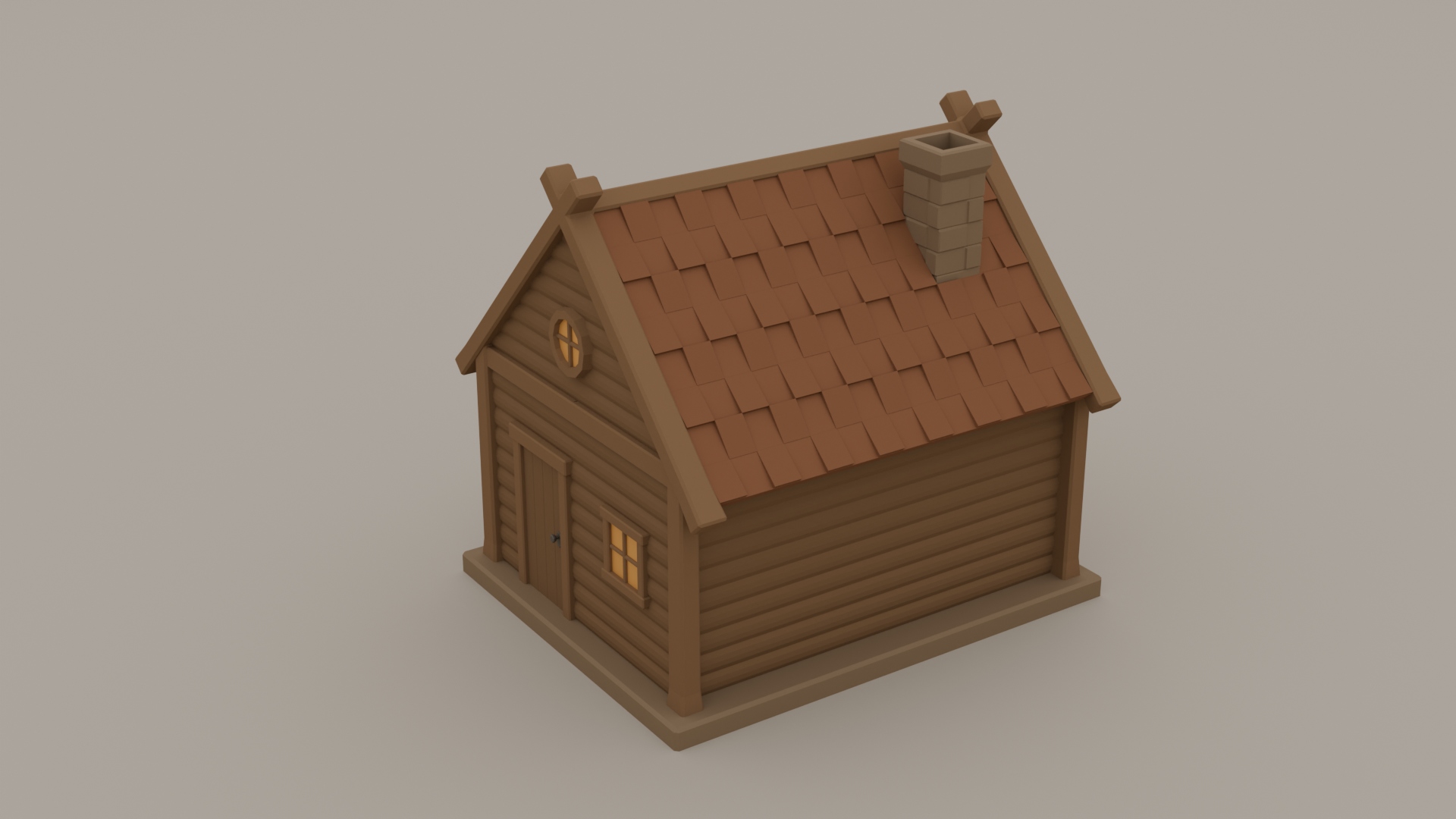 Wooden House In The Snow - Free 3D Models For Games