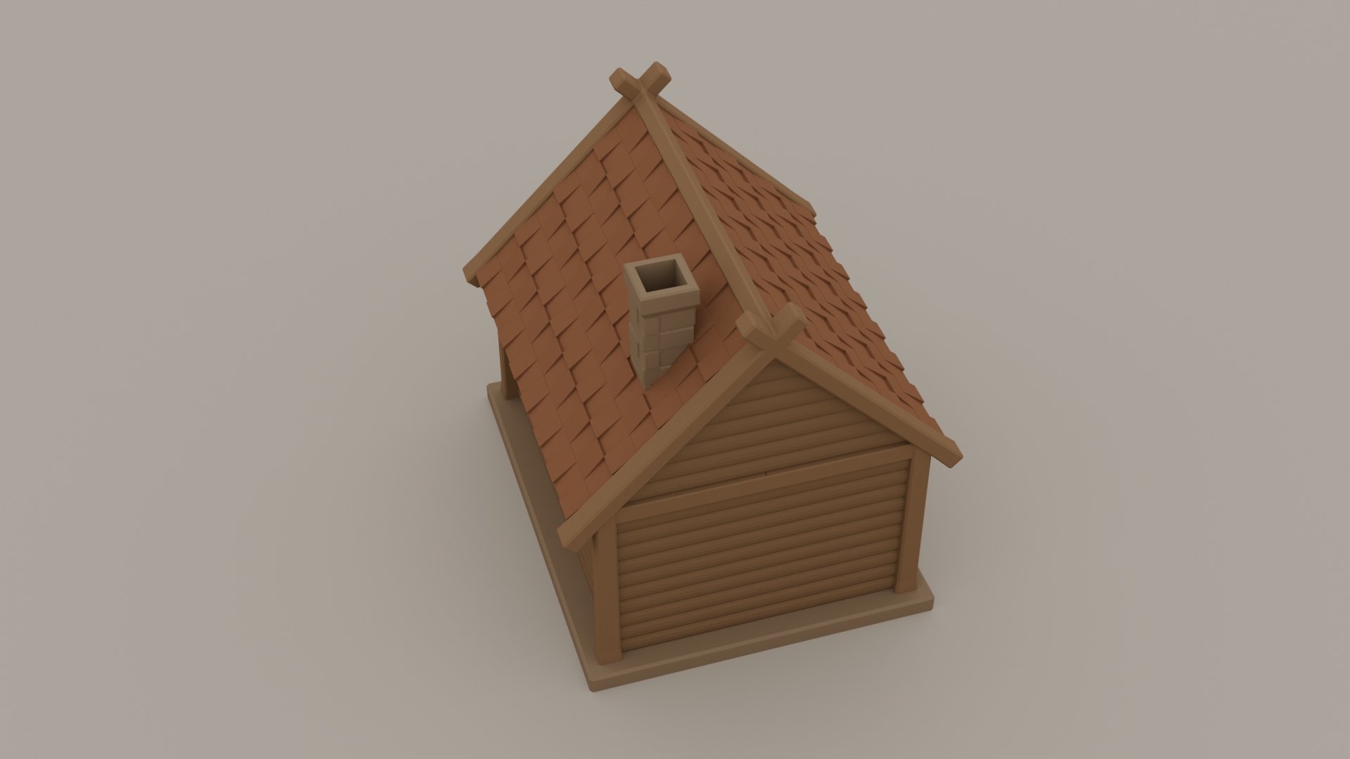 Wooden House In The Snow - Free 3D Models For Games