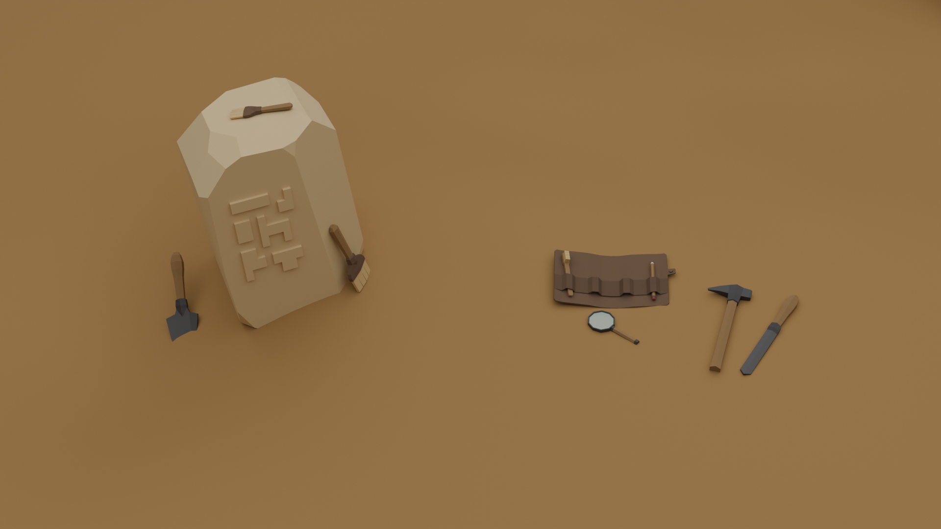 Archaeological Adventurer Tools Pack - Free 3D Models For Games