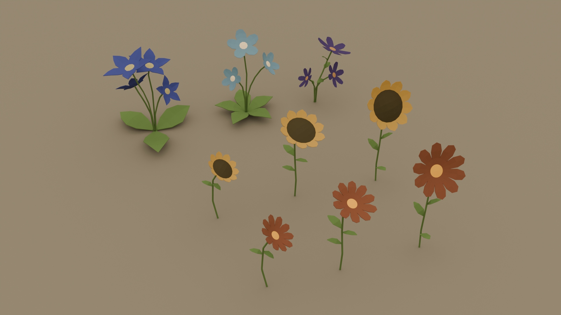 Natural Spring Flowers Pack - Free 3D Models For Games