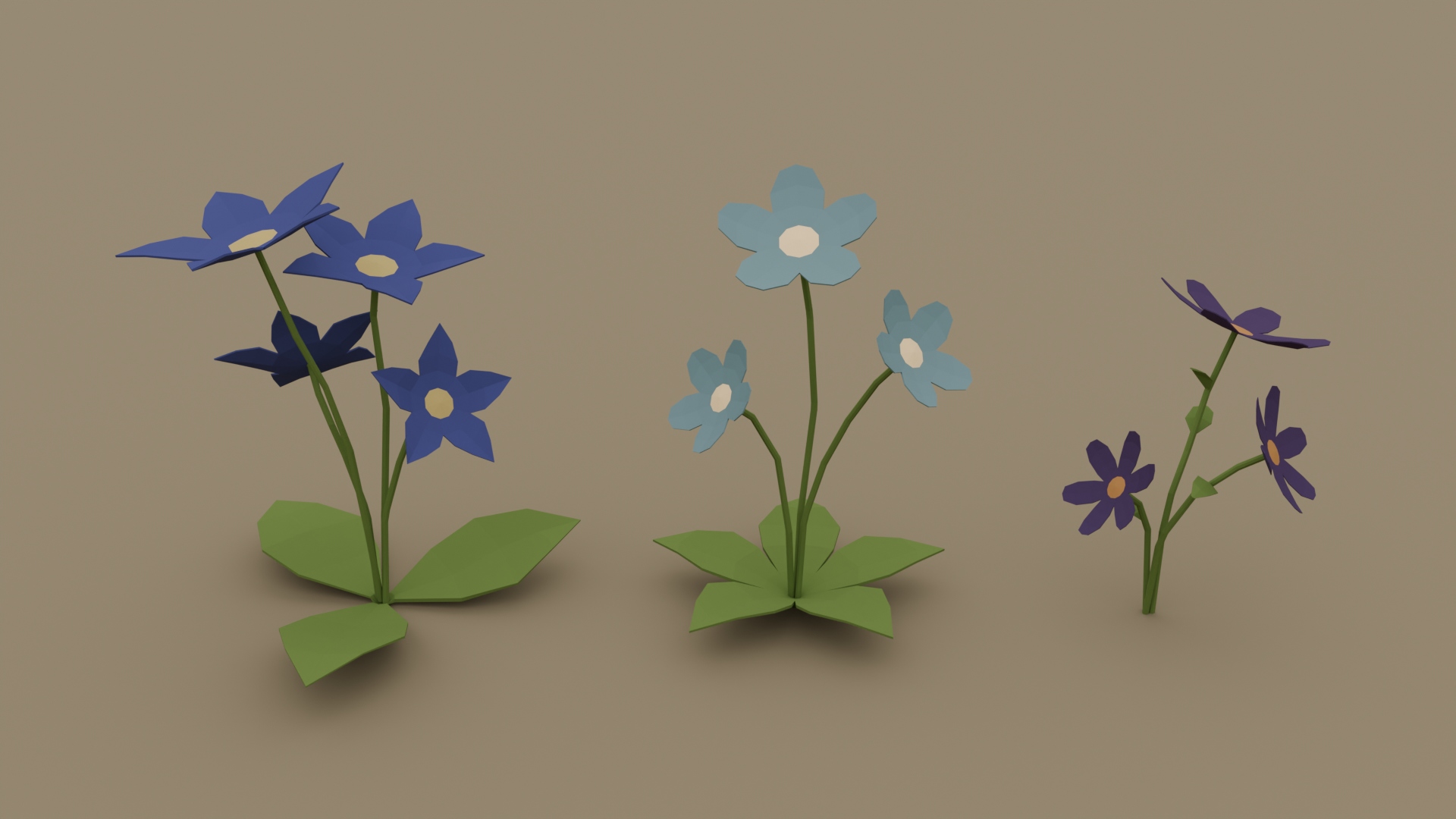 Natural Spring Flowers Pack - Free 3D Models For Games