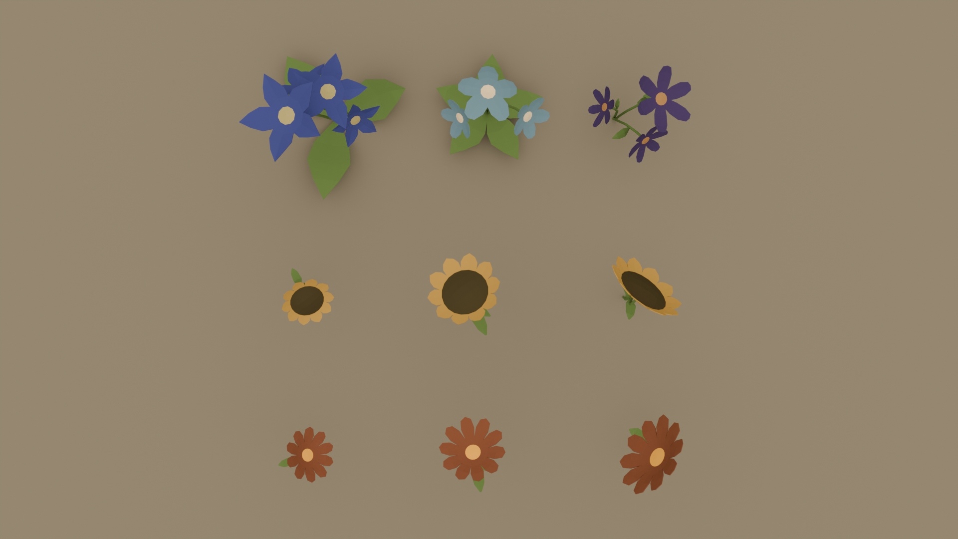 Natural Spring Flowers Pack - Free 3D Models For Games