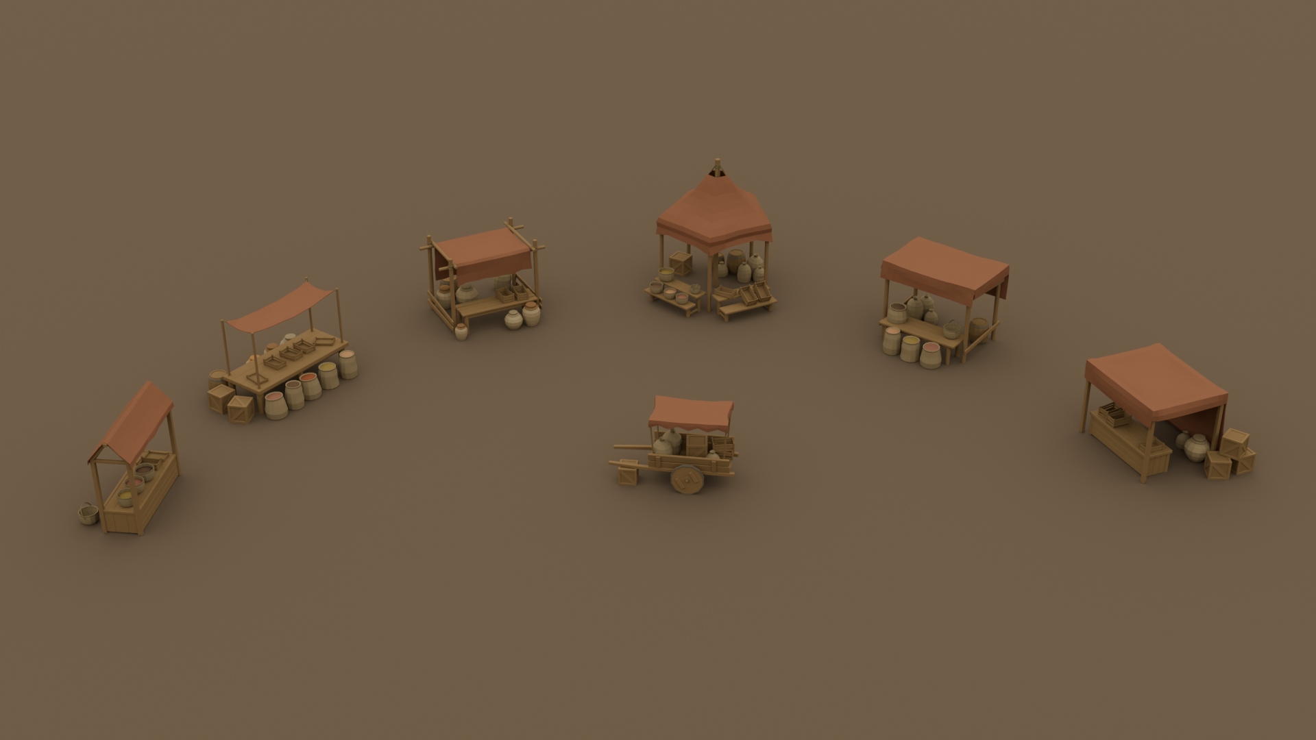 Medieval Market Stalls Pack - Free 3D Models For Games