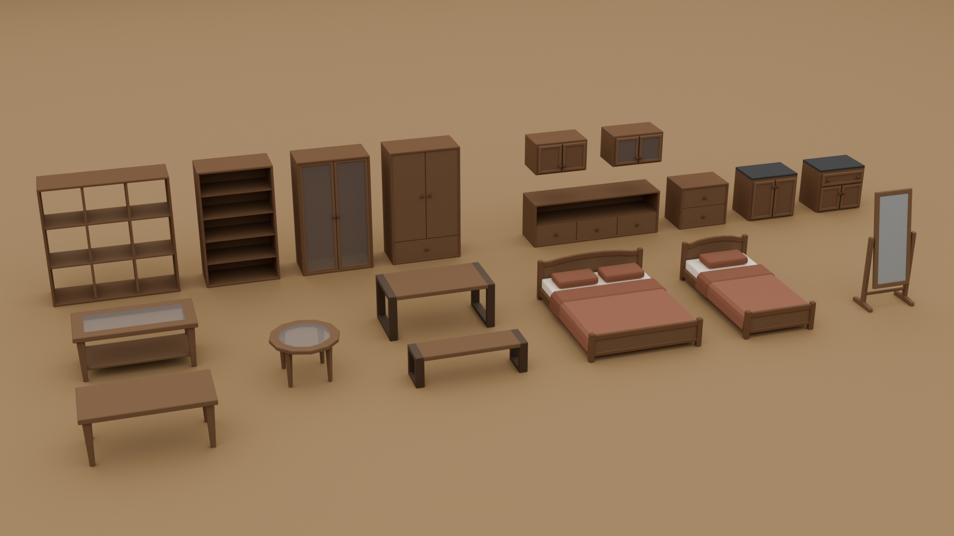 Modern House Furniture Pack - Free 3D Models For Games