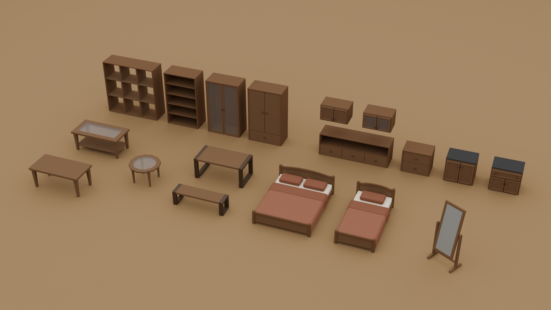 Modern House Furniture Pack - Free 3D Models For Games