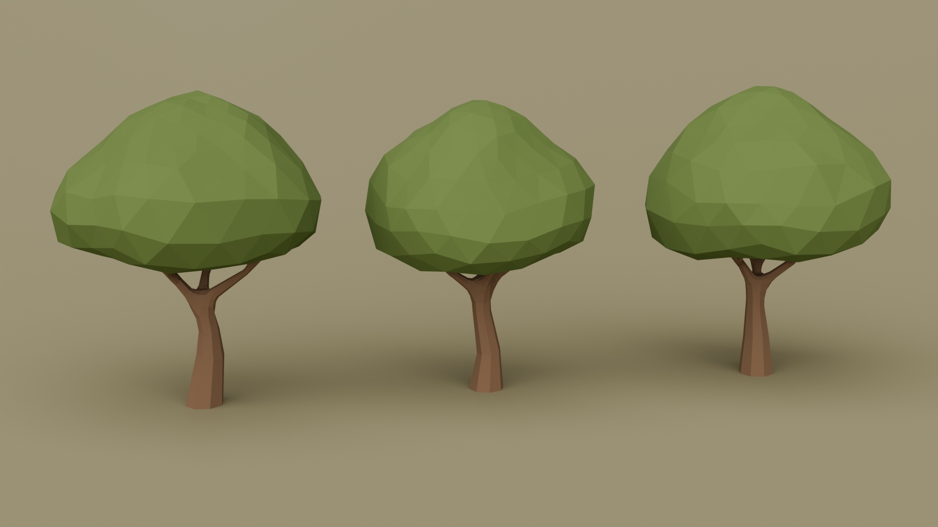 Simplified Oak Trees Pack - Free 3D Models For Games