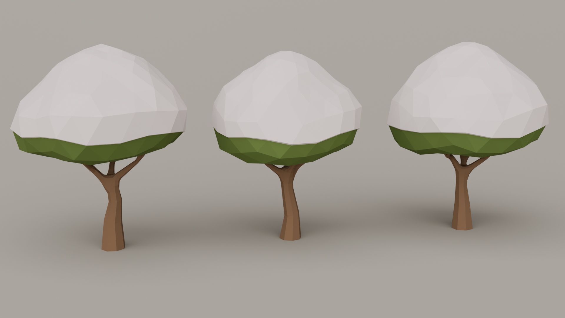 Simplified Oak Trees Pack - Free 3D Models For Games