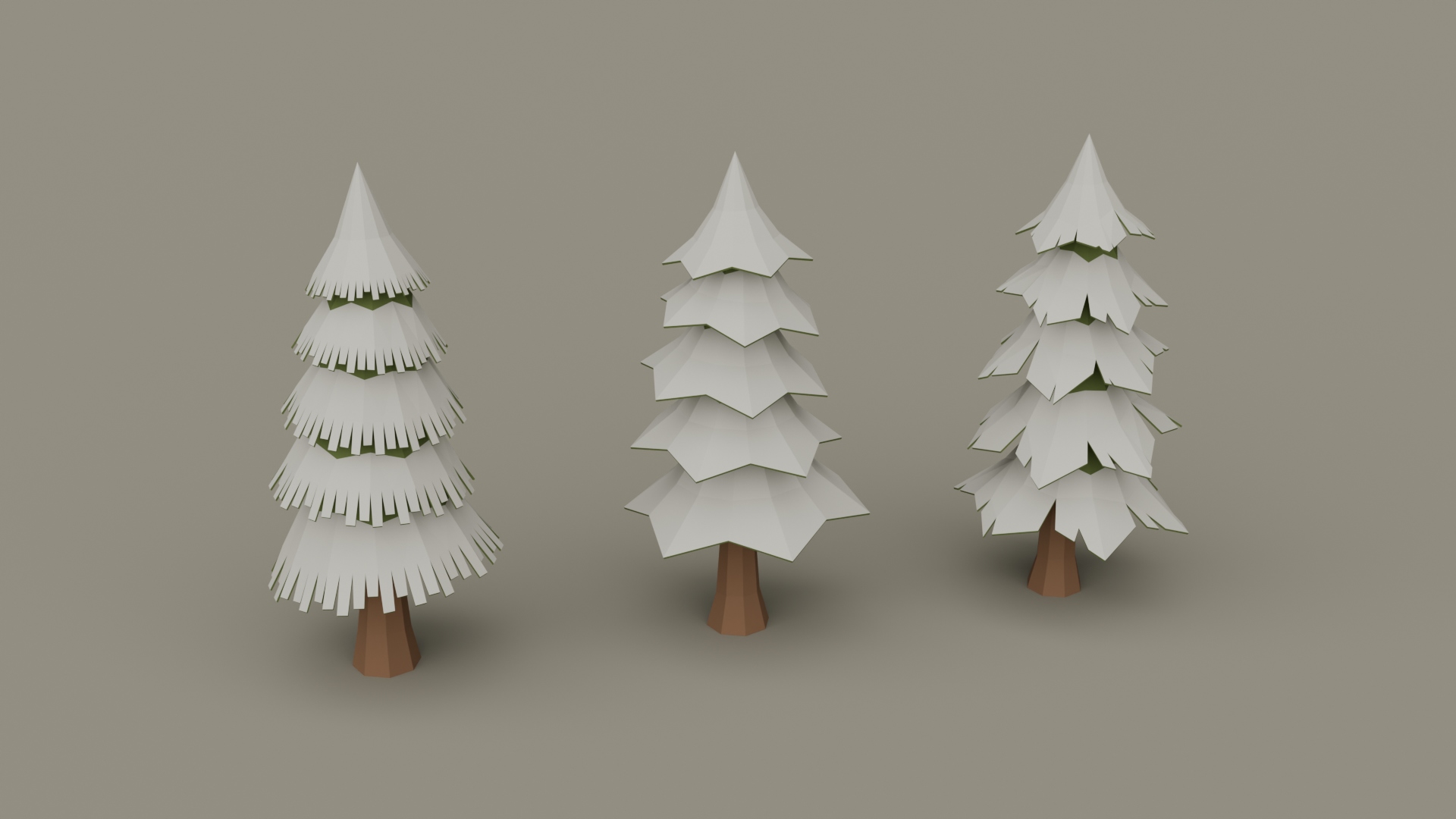 Simplified Pine Trees Pack - Free 3D Models For Games