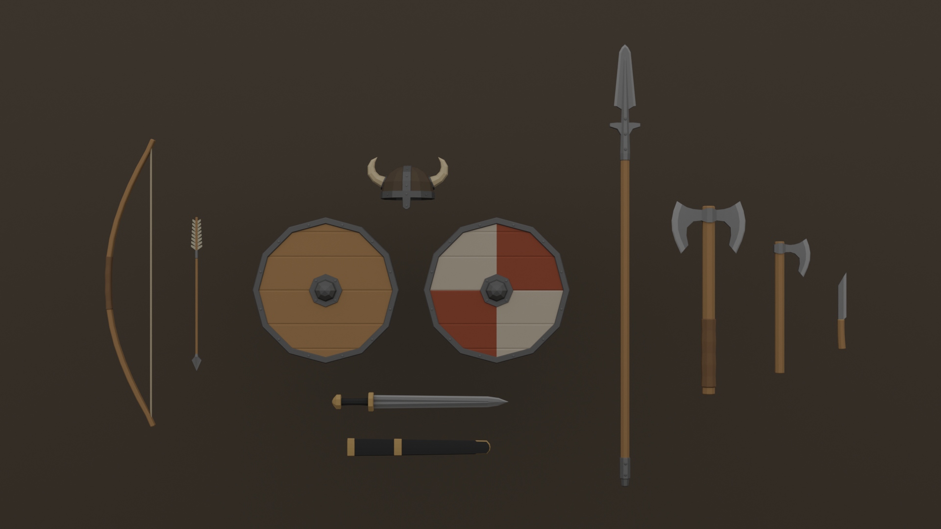 Viking Warrior Weapons Pack - Free 3D Models For Games